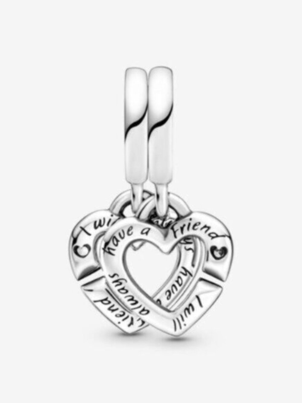 Pandora Linked Sister Hearts Split Dangle Charm